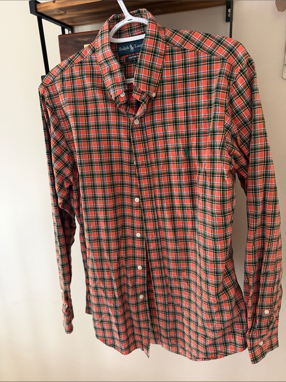 Ralph Lauren Red and Green Plaid Button-Down Shirt